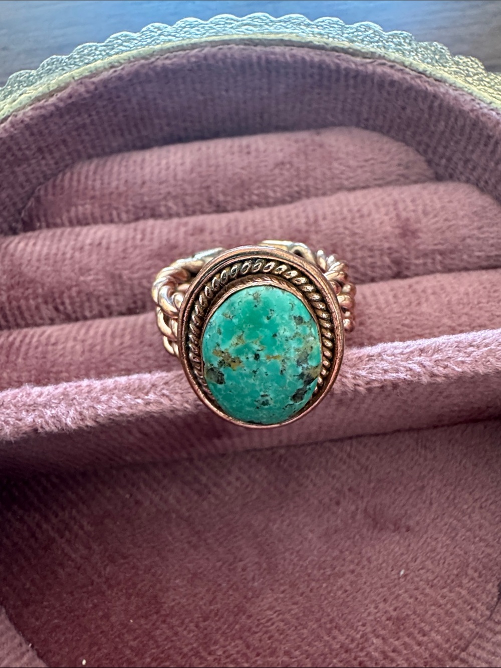 Royston Turquoise Oval Stone Copper Ring